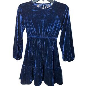 Society & Stitch  Girls Velvet Dress Size 8 in Blue